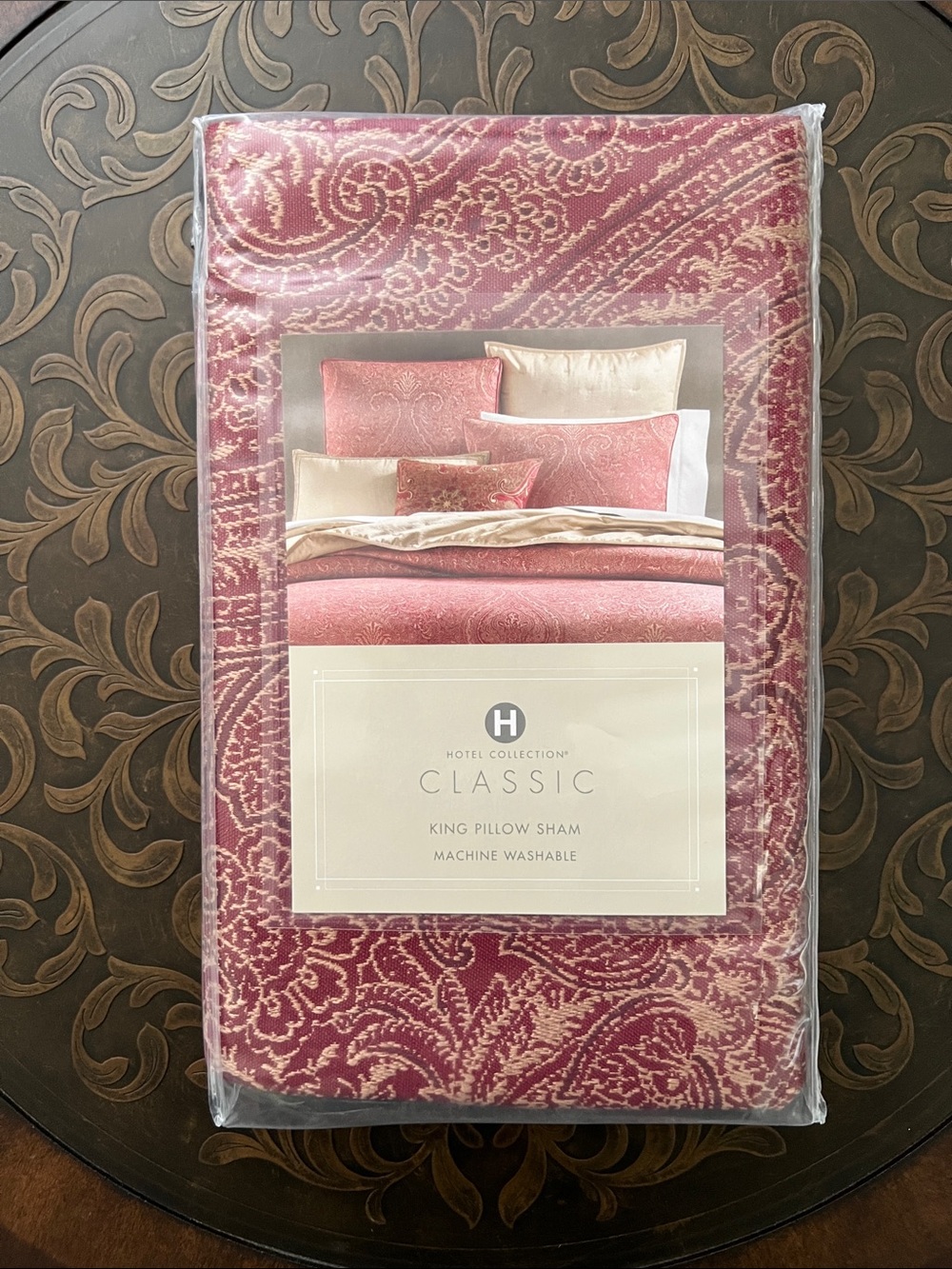 Hotel Collection Red and Gold Paisley King Pillow Sham